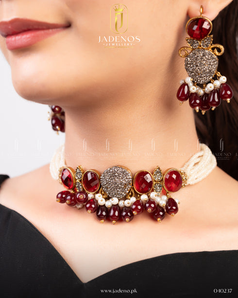 Designer's Crafted Jashan e Ishq Choker Set with Tika